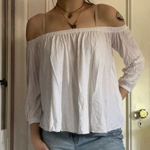 Truly Madly Deeply Flowy Off the Shoulder Three Quarter Sleeves Blouse!